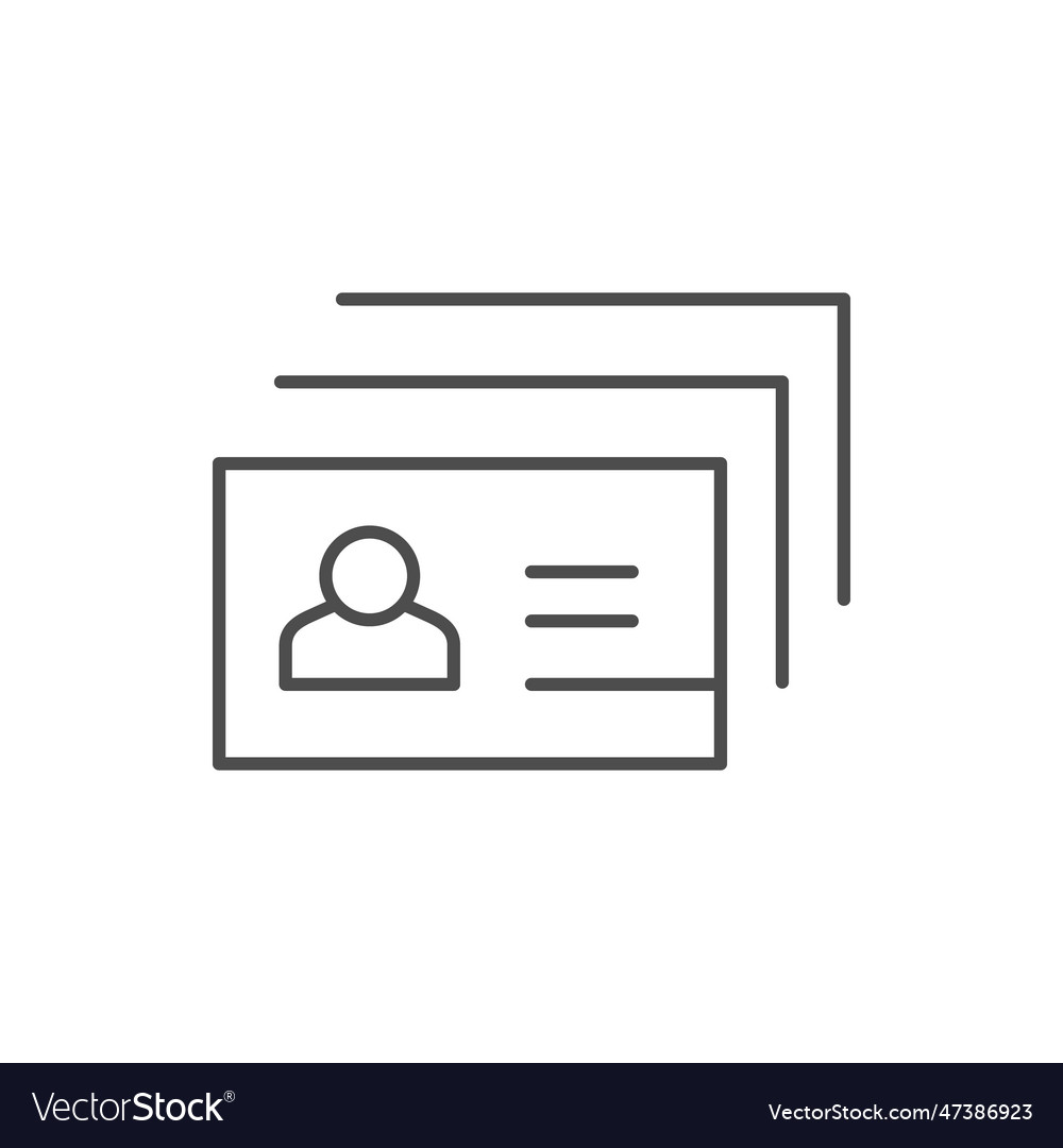 Business Card Line Outline Icon Royalty Free Vector Image