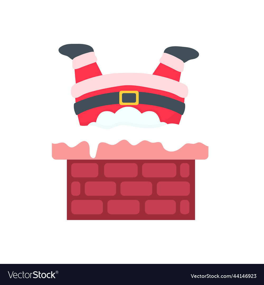 Cartoon santa wearing red knitted hat