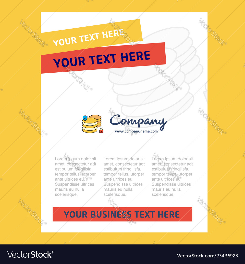 Database title page design for company profile vector image Database title page design for company profile