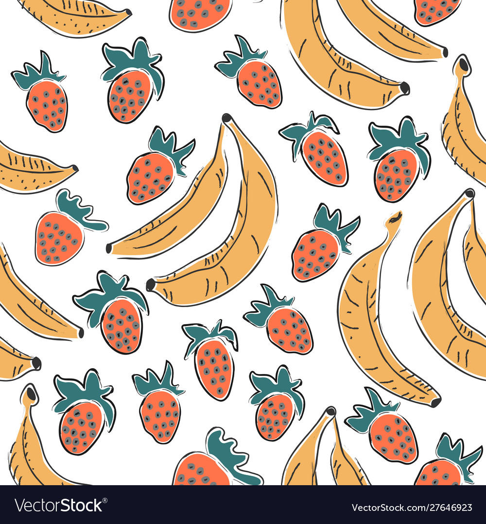 Dotted background seamless pattern with bananas vector image Dotted background seamless pattern with bananas