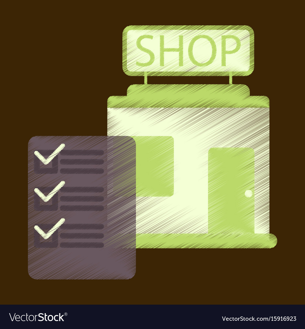 Flat icon in shading style shop form