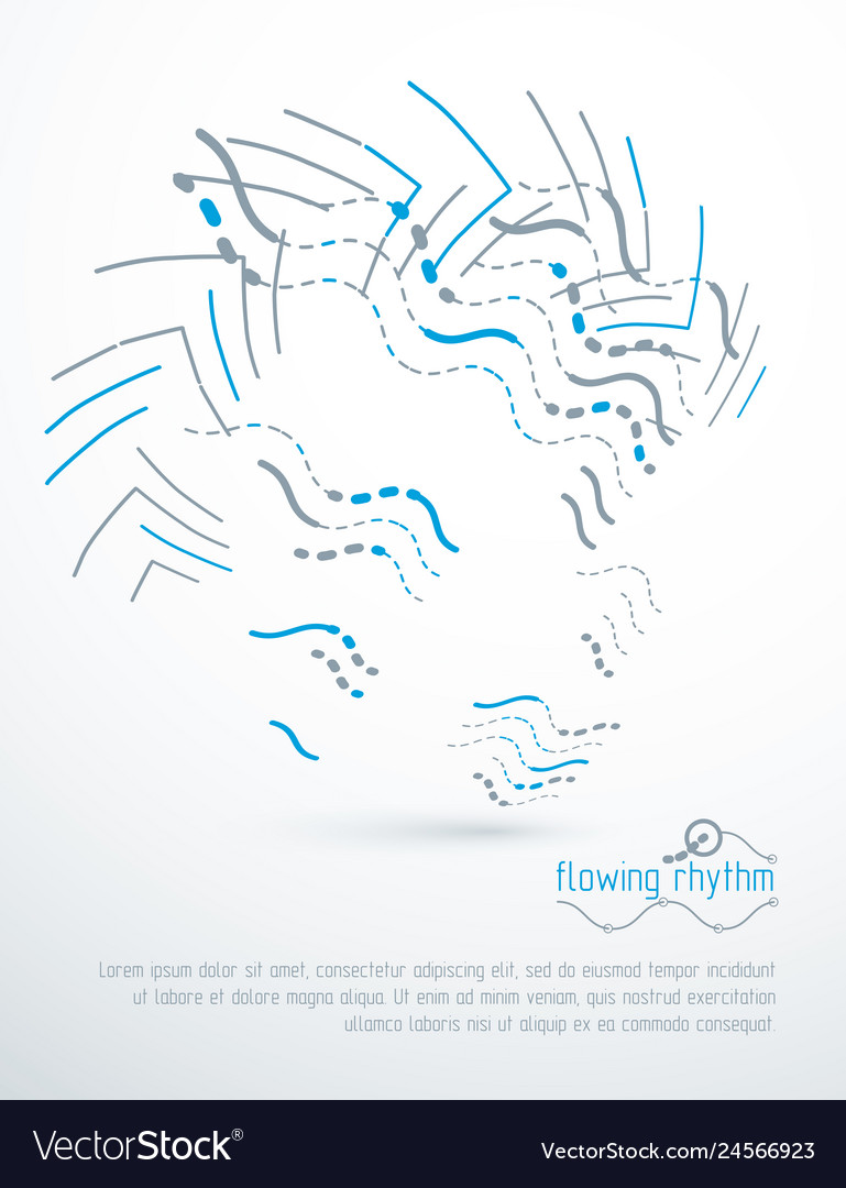 Flowing rhythm abstract wave lines background