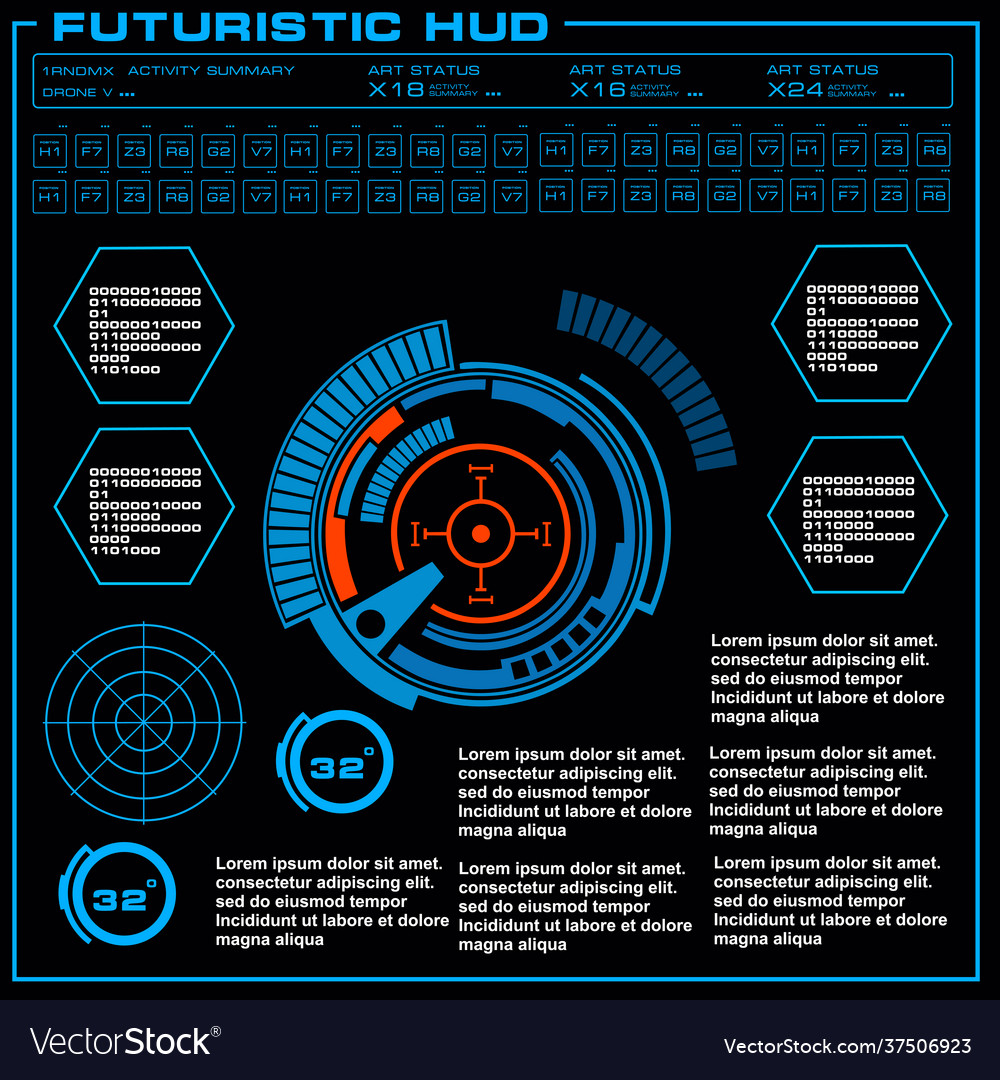 Futuristische blaue virtuelle grafische Touch-Benutzer Vector Image Futuristische blaue virtuelle grafische Touch-Benutzer