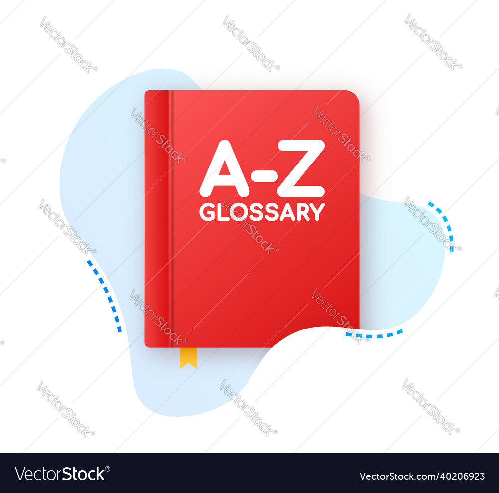 Glossary book badge with dictionary icon