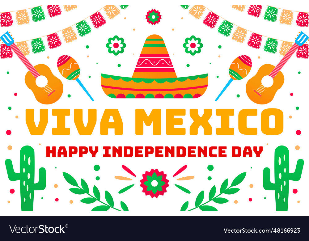 Gradient design background viva mexico Royalty Free Vector