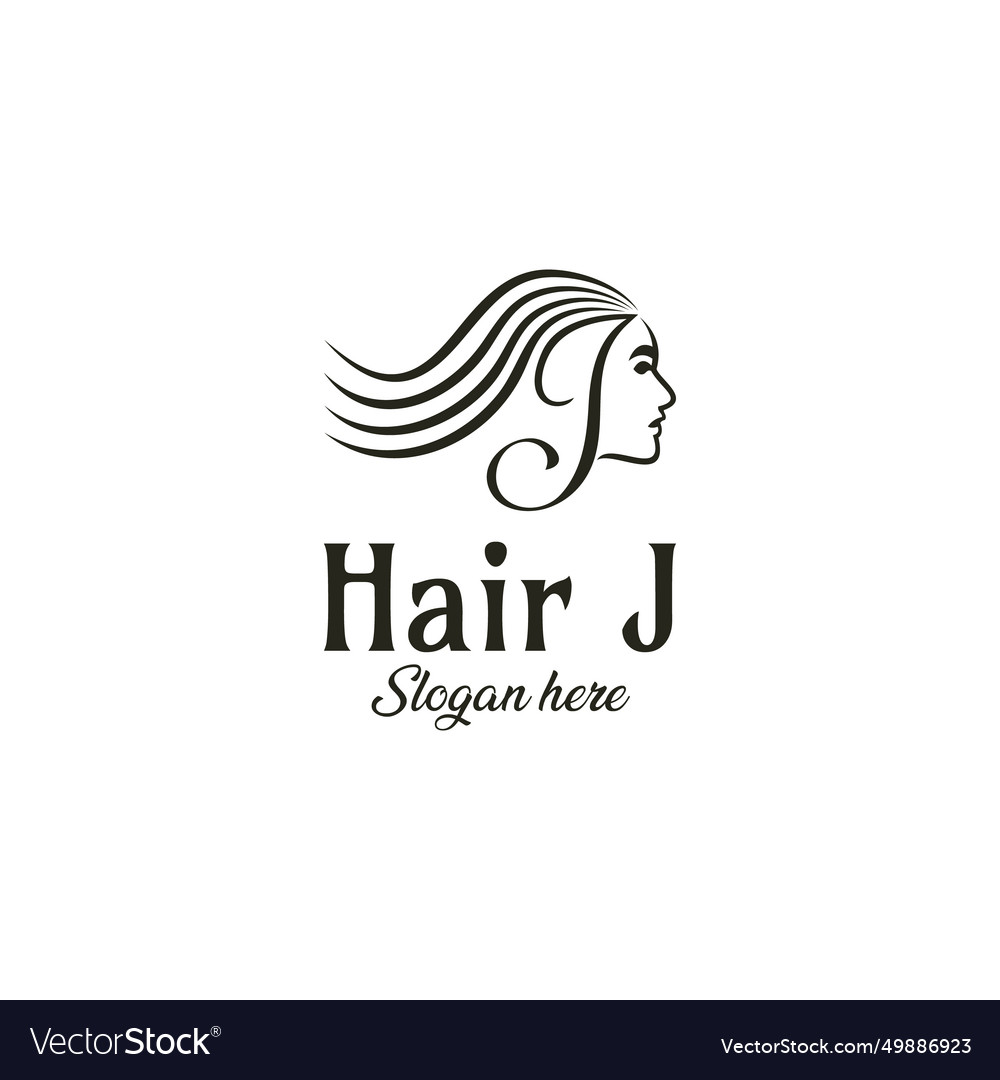 Hair J Logo Image Royalty Free Vector Image - Vectorstock