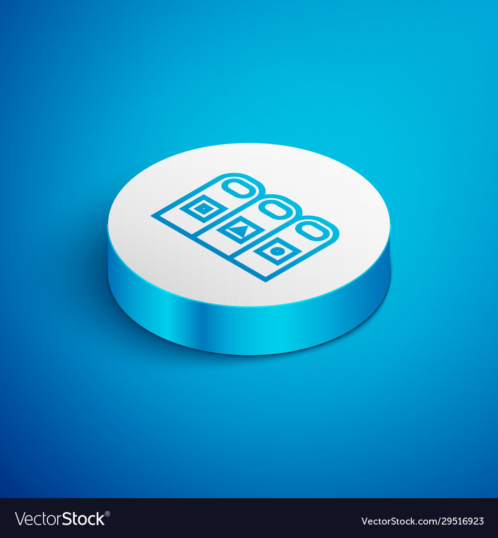 Isometric line trash in garbage cans with sorted vector image Isometric line trash in garbage cans with sorted