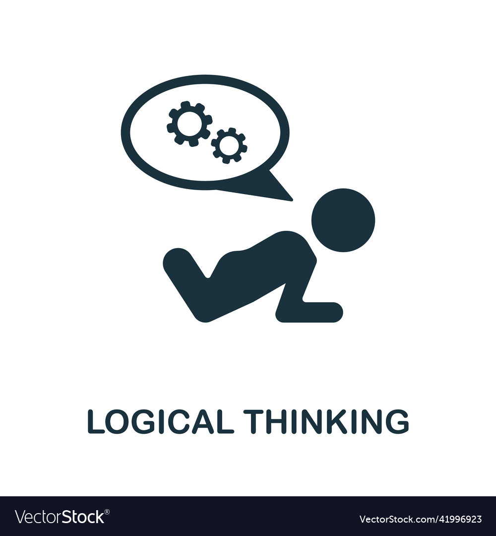 Logical thinking icon monochrome simple vector image Logical thinking icon monochrome simple
