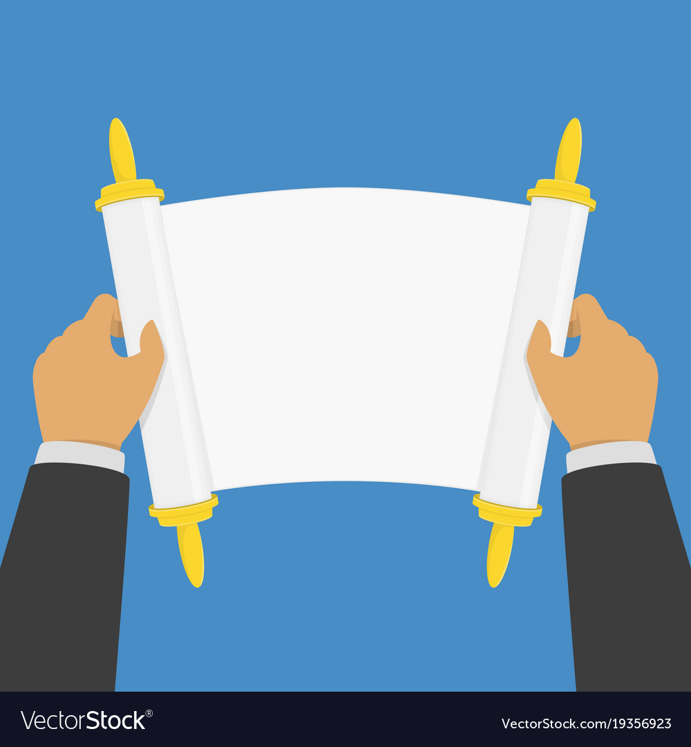 Paper scroll in hands