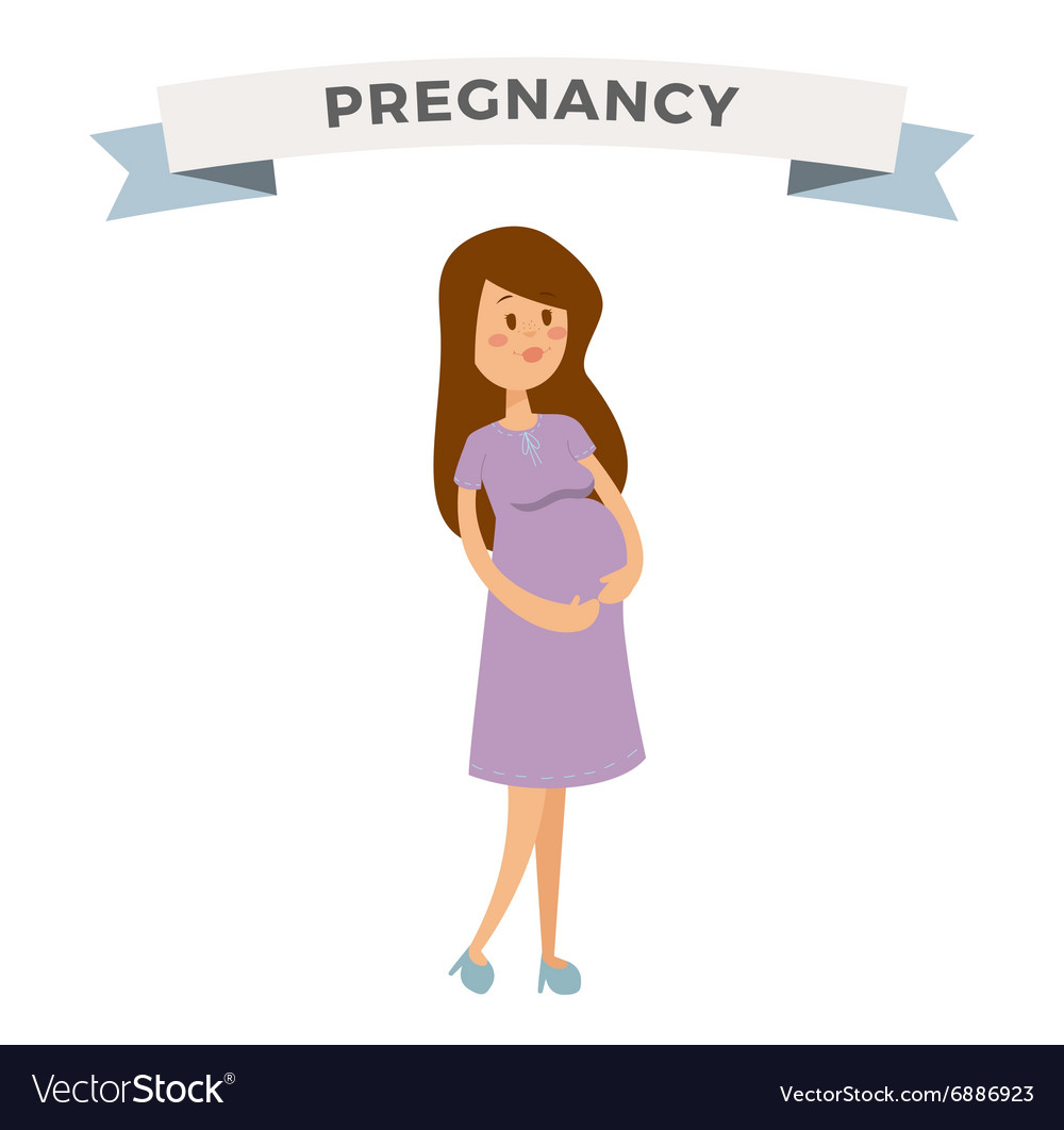 Pregnant Woman Cartoon Royalty Free Vector Image 