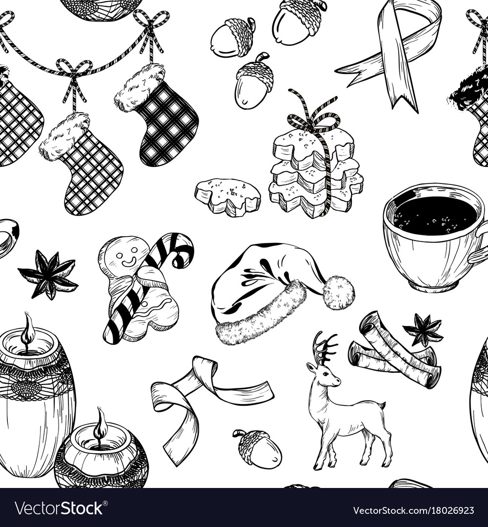 Seamless pattern with christmas design elements
