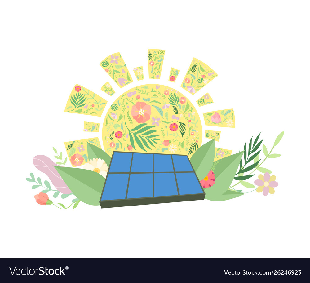 Solar panel alternative and renewable energy Vector Image