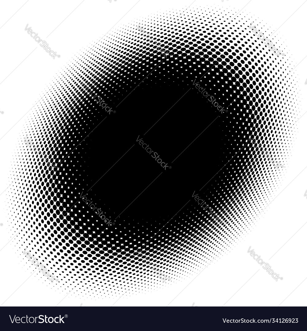Spherical distortion halftone dots element orb