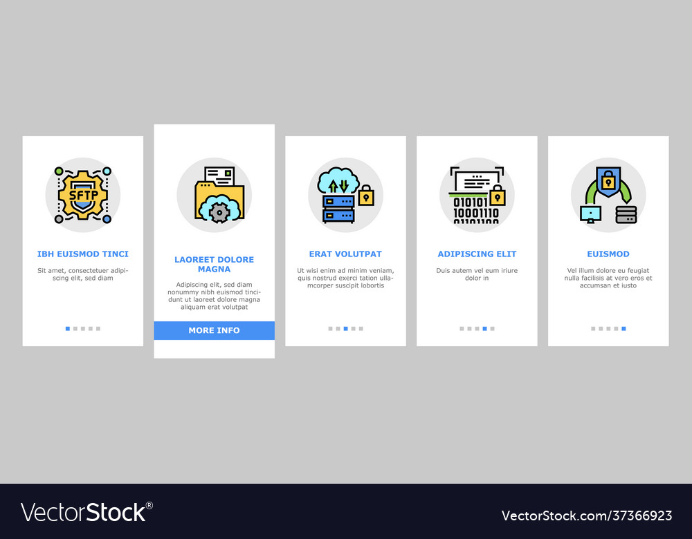 Ssh sftp file transfer protocol onboarding icons