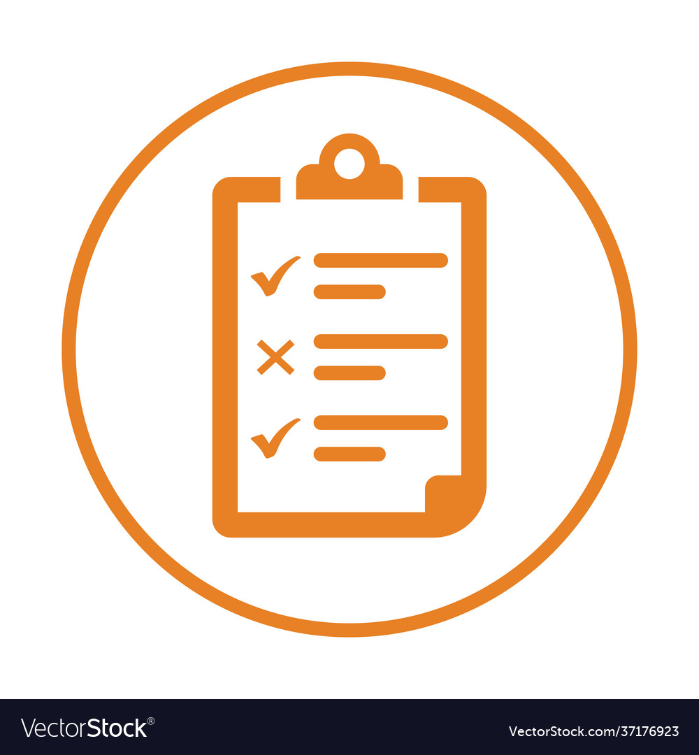 Test report document check checklist icon orange