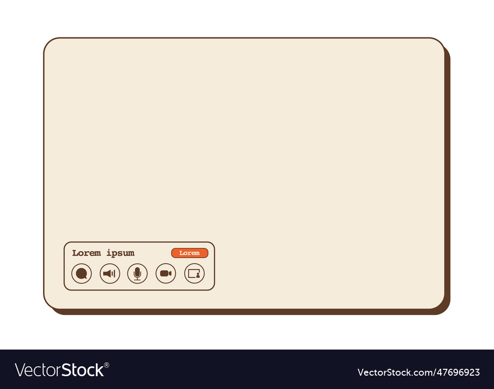 Video call conference ui template with widget vector image Video call conference ui template with widget