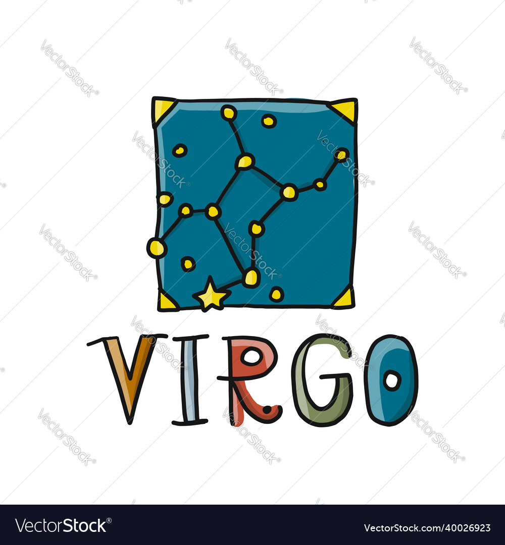 Virgo sign zodiac logo sketch for your design Vector Image