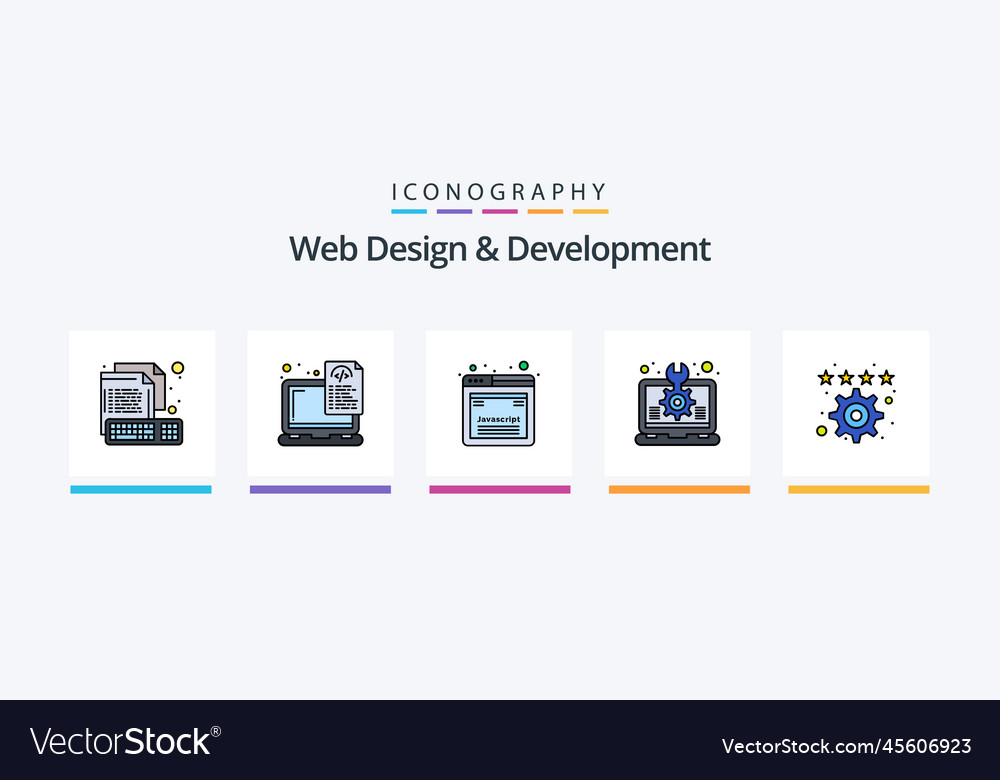 Web design and development line filled 5 icon