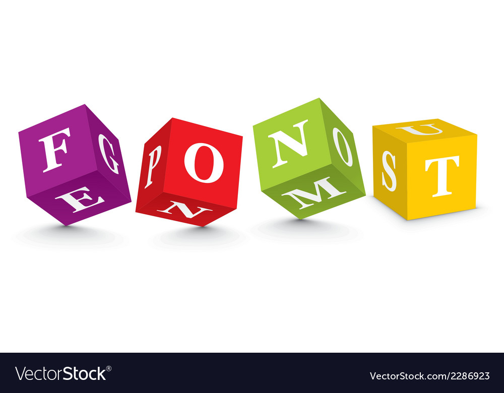 Word font written with alphabet blocks