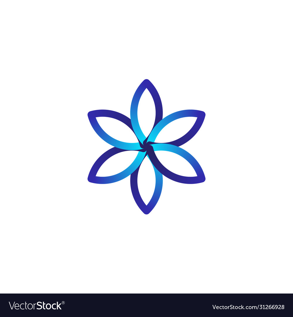 Abstract Glowing Flower Design Ready For Logo Vector Image