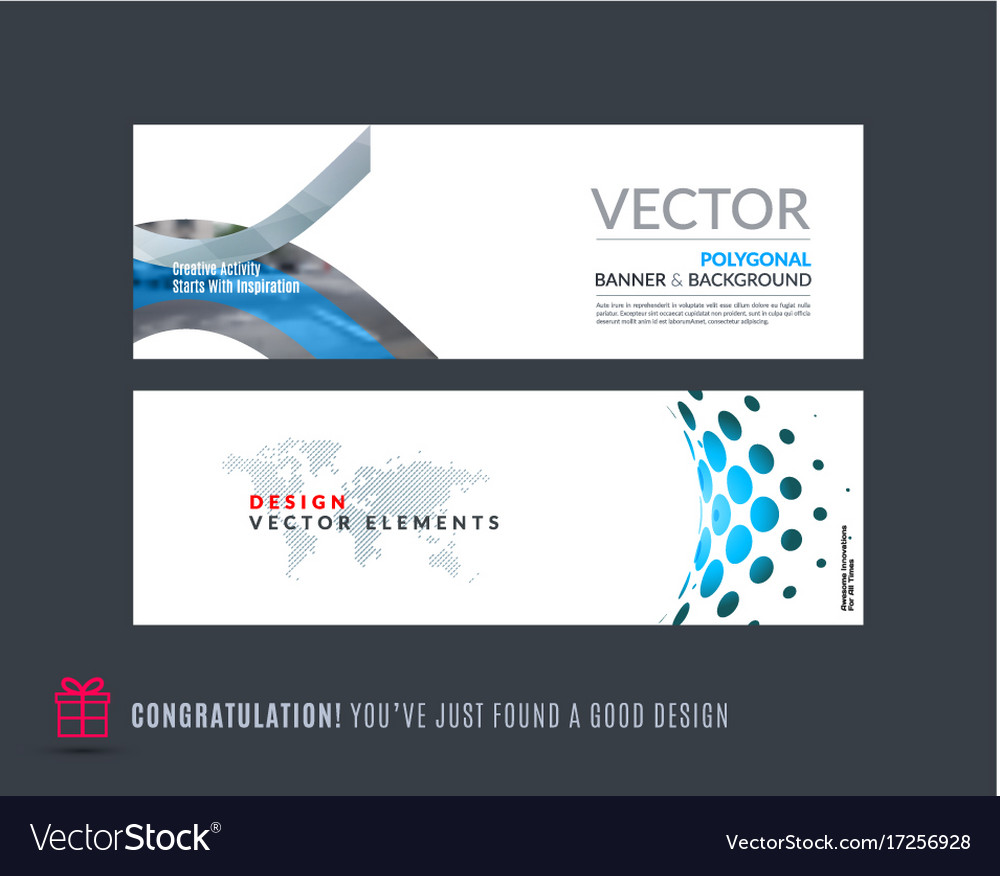 Abstract set of modern horizontal website