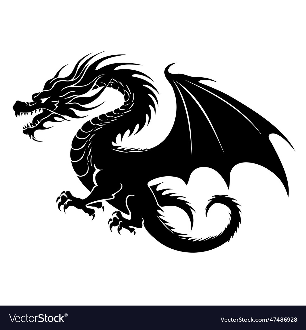 Chinese new year symbol black dragon icon Vector Image