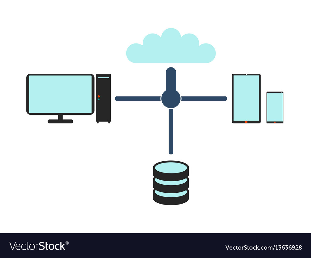Computer network flat vector image Computer network flat