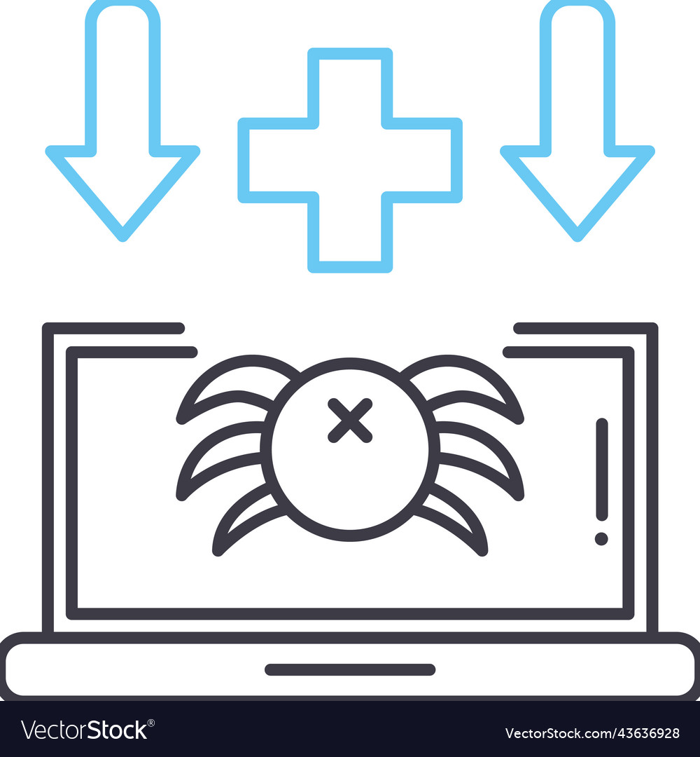 Diagnosis line icon outline symbol vector image Diagnosis line icon outline symbol