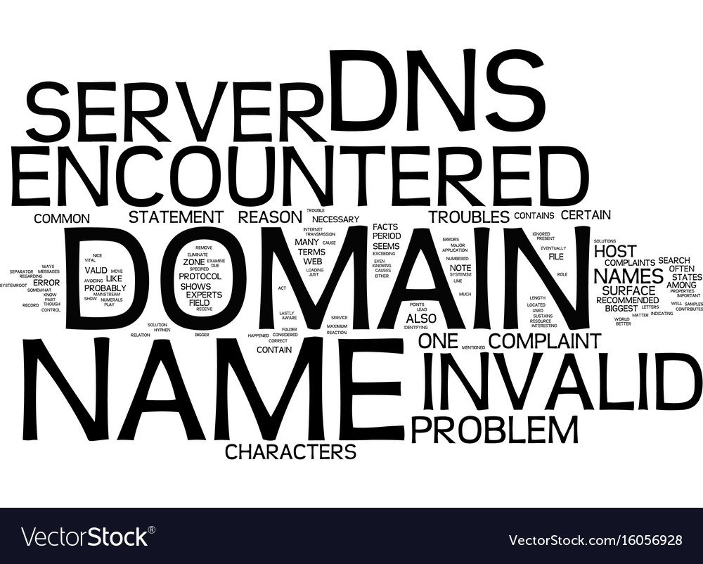 dns server encountered an invalid domain name