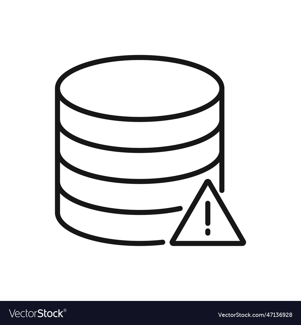 Editable icon of error warning database isolated