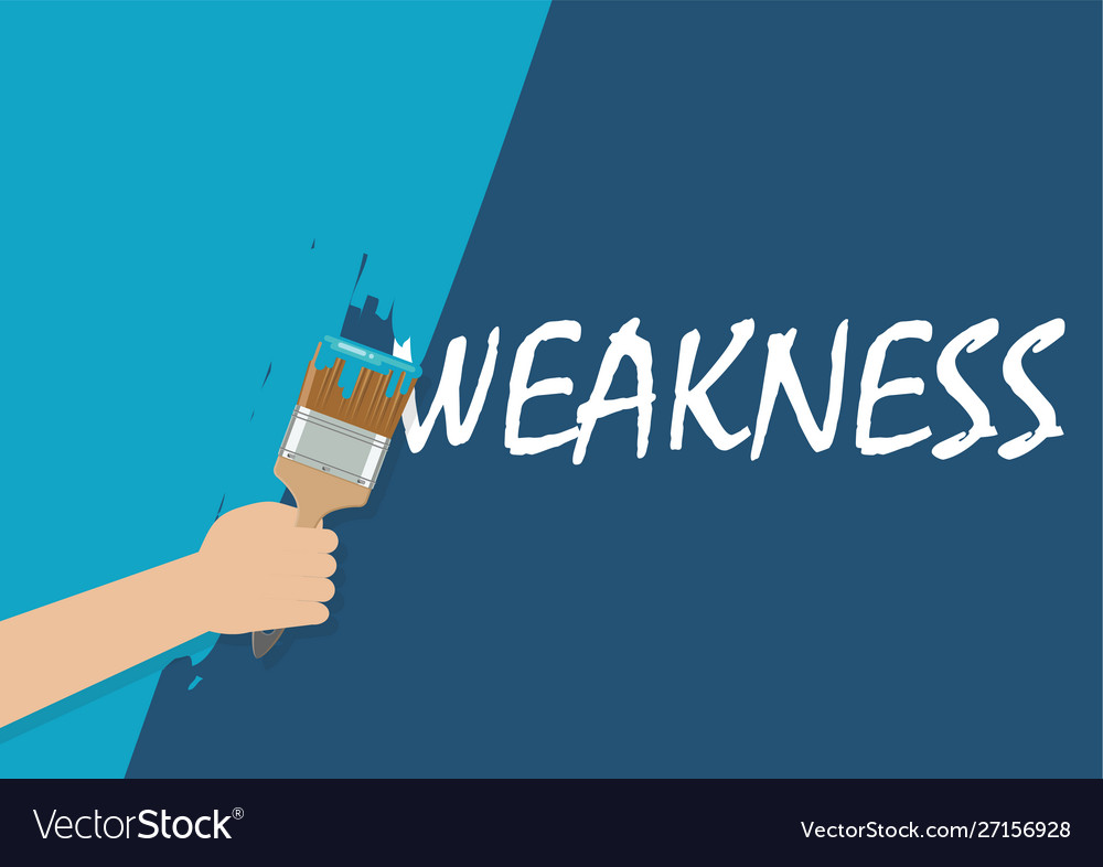 Hand painting to cover weakness Royalty Free Vector Image