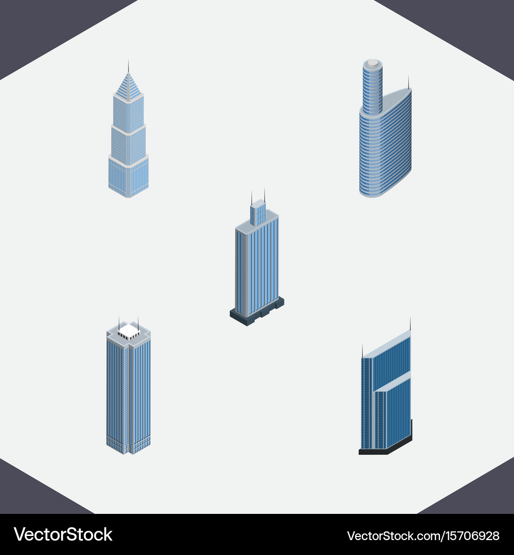Isometric construction set skyscraper Royalty Free Vector