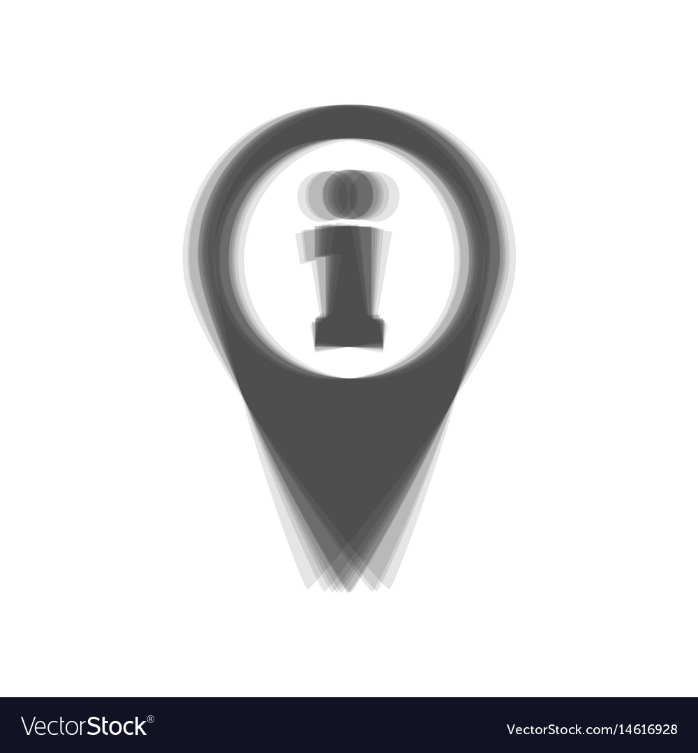 Map pointer with information sign gray