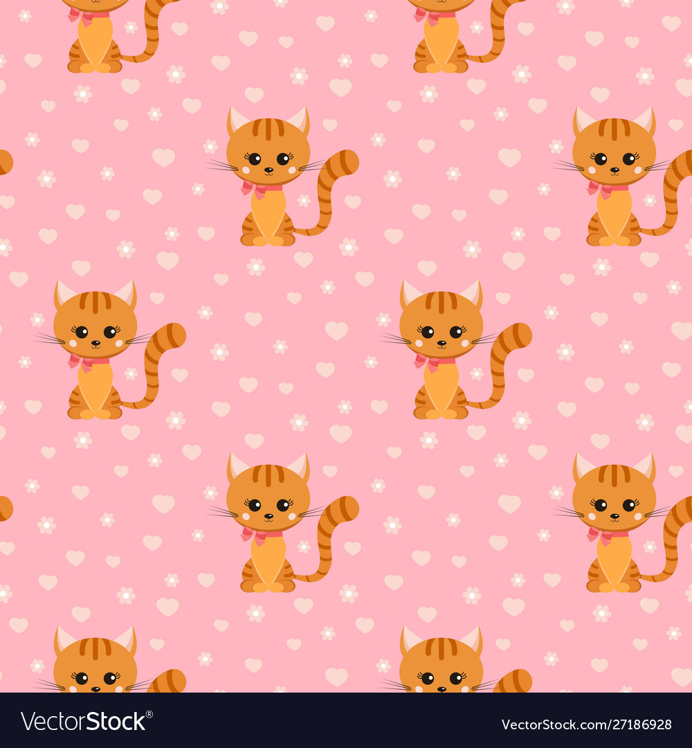 Seamless pattern with smiling little ginger Vector Image Seamless pattern with smiling little ginger
