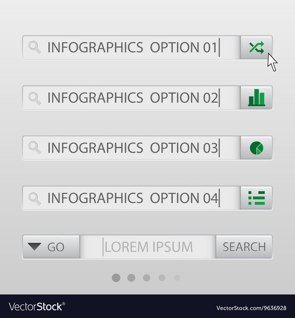 Suchfeld infographische Designvorlage