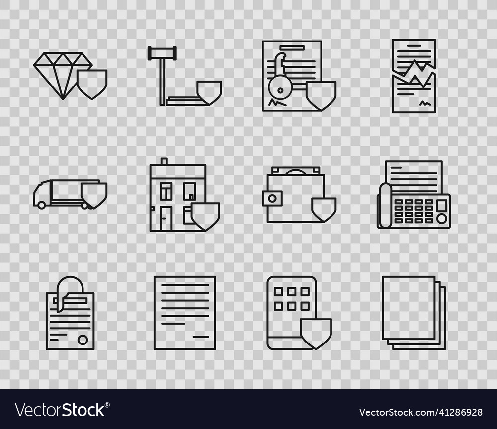 Set line file document and paper clip clean vector image Set line file document and paper clip clean