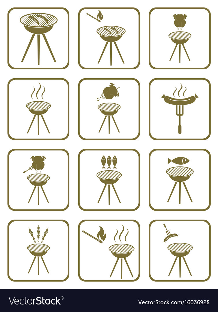 Set of barbecue icons