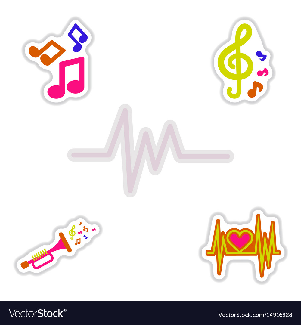 Set of color label design collection sound