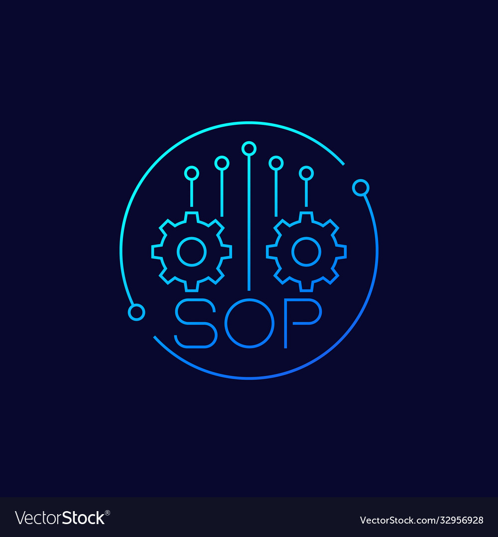 Sop standard operating procedure icon linear