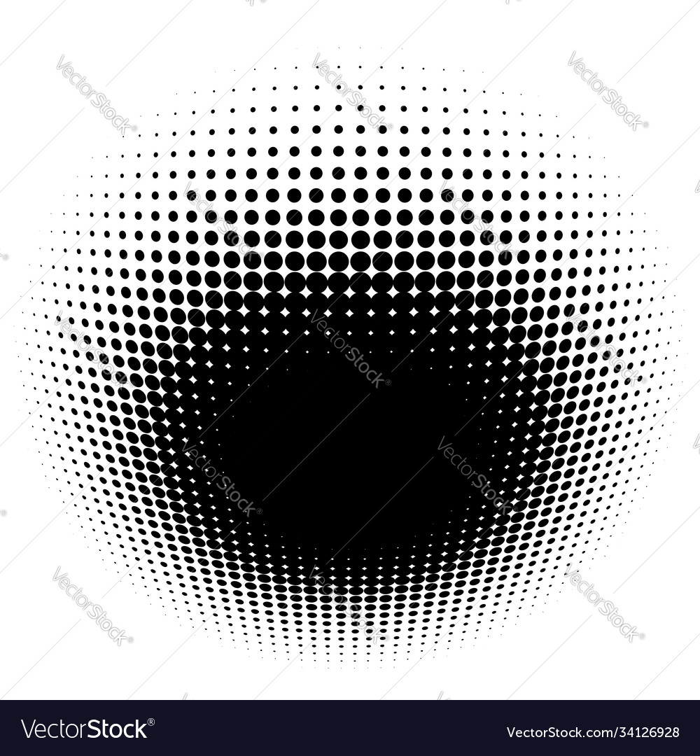 Spherical distortion halftone dots element orb
