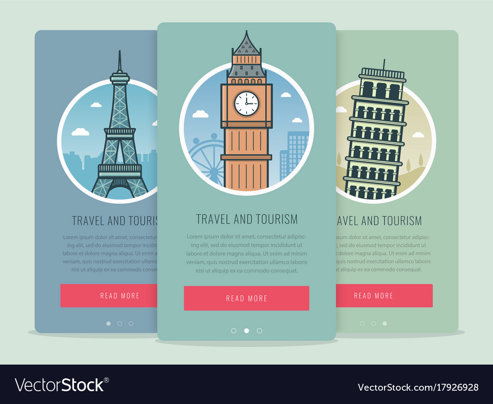 Travel composition with famous world landmarks Vector Image