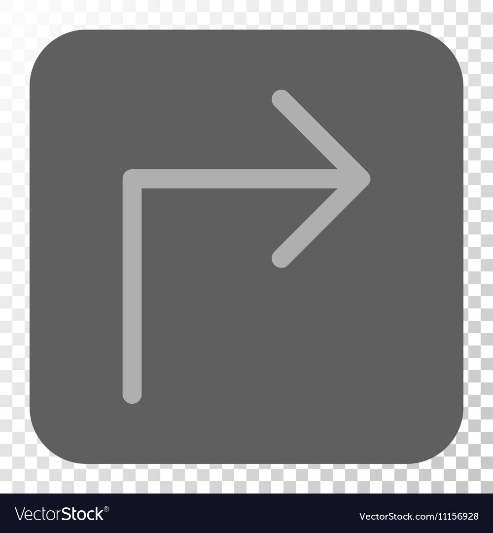 Turn right rounded square button