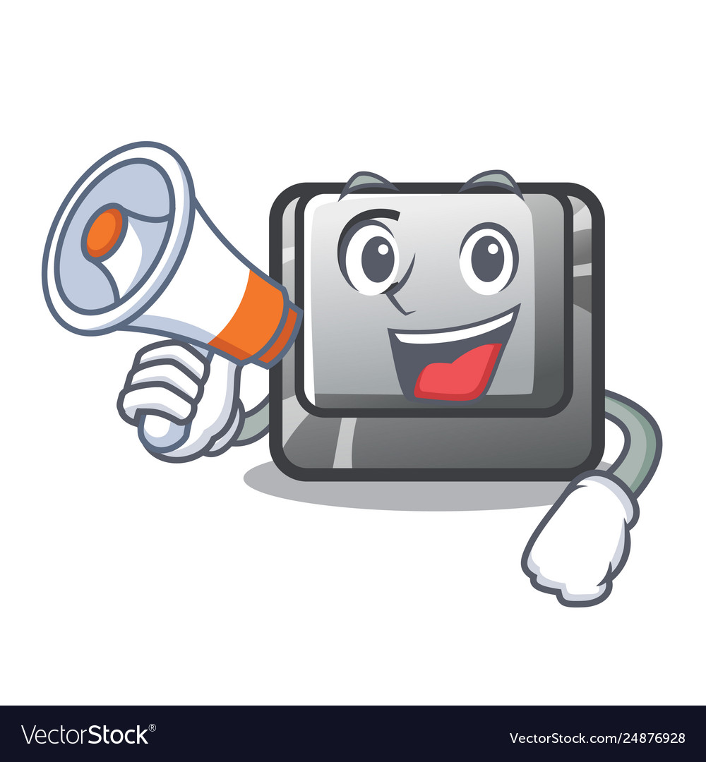 With megaphone button c on a keyboard character Vector Image With megaphone button c on a keyboard character