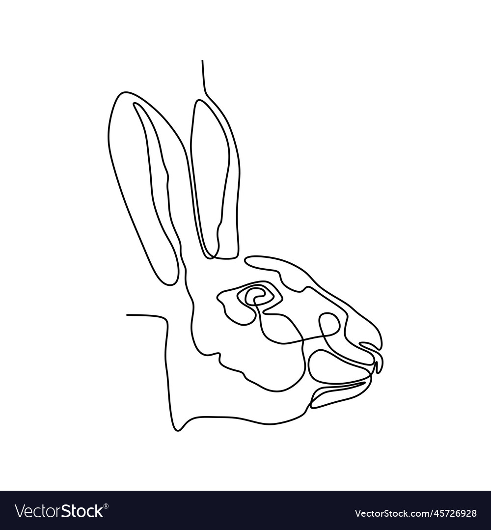 Wonderful continuous line of rabbit head vector image Wonderful continuous line of rabbit head