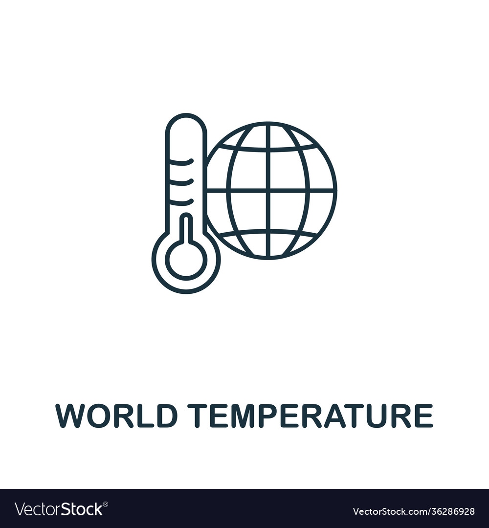 World temperature icon simple element from global Vector Image World temperature icon simple element from global
