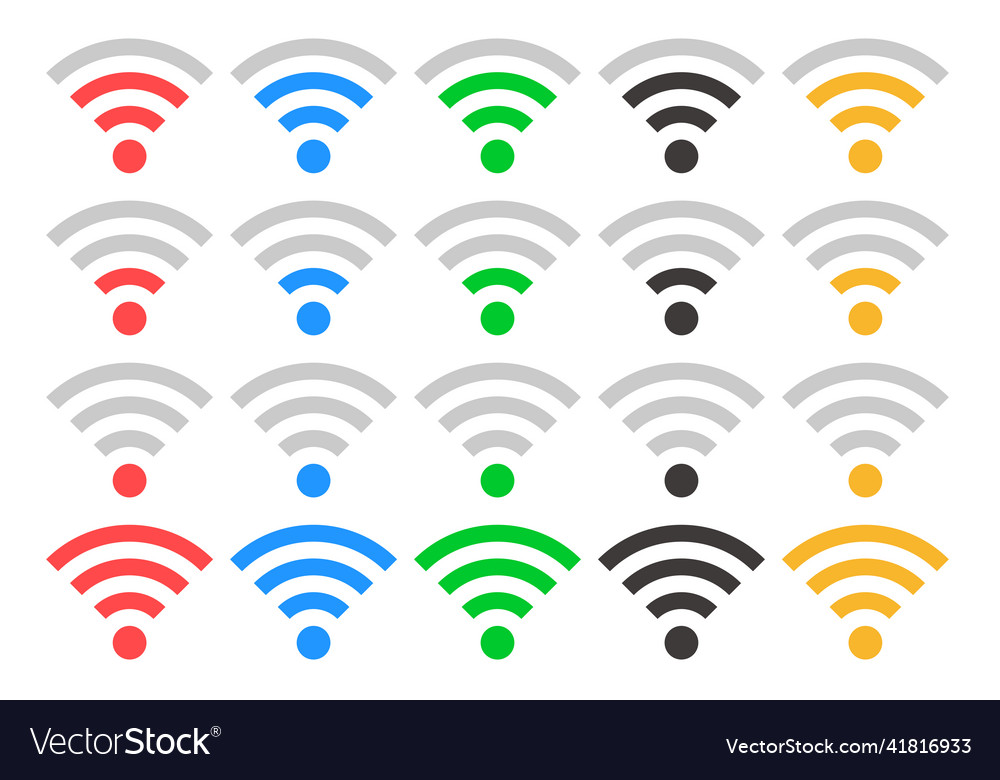 A set of icons for different wi-fi signal levels