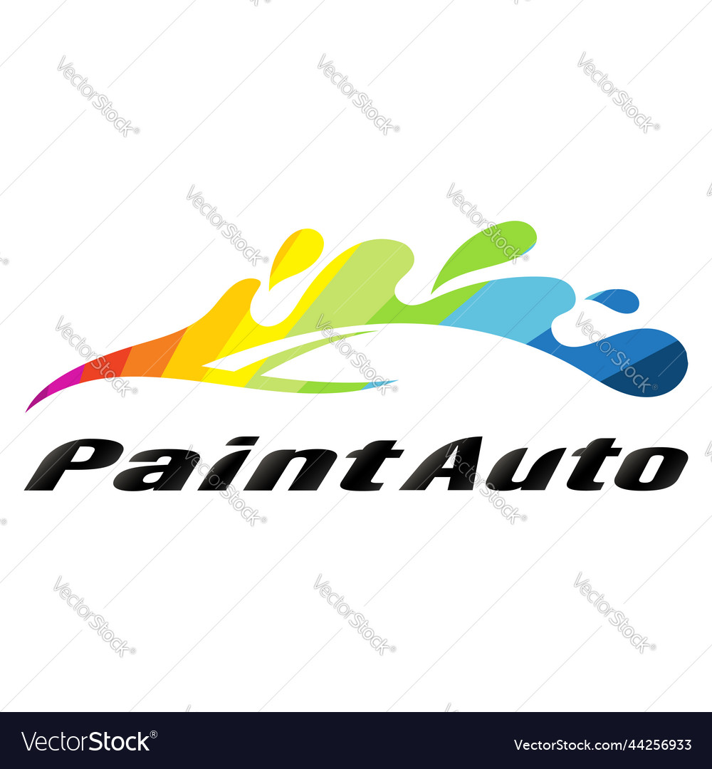 Auto painting and drawing colored paint car Vector Image