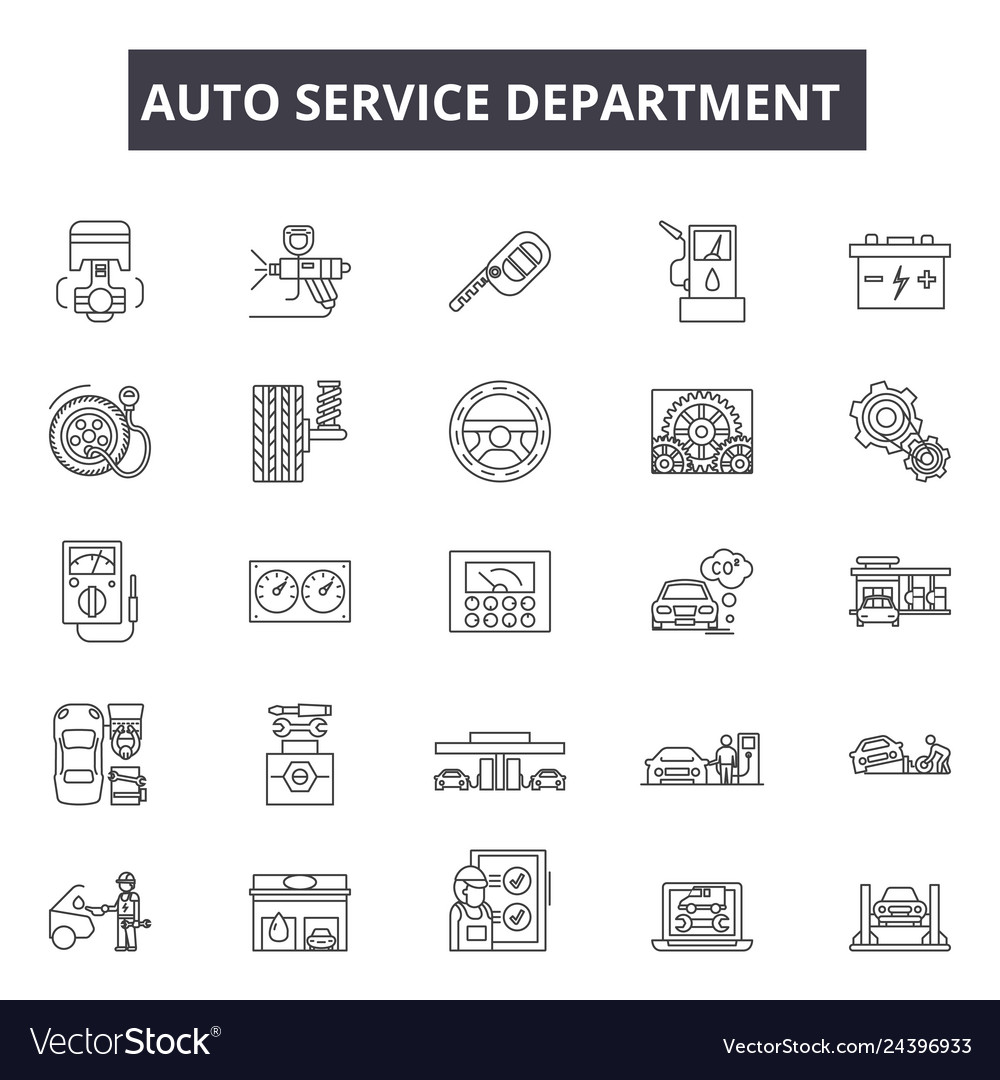 Auto Service Line Icons - Repair & Maintenance