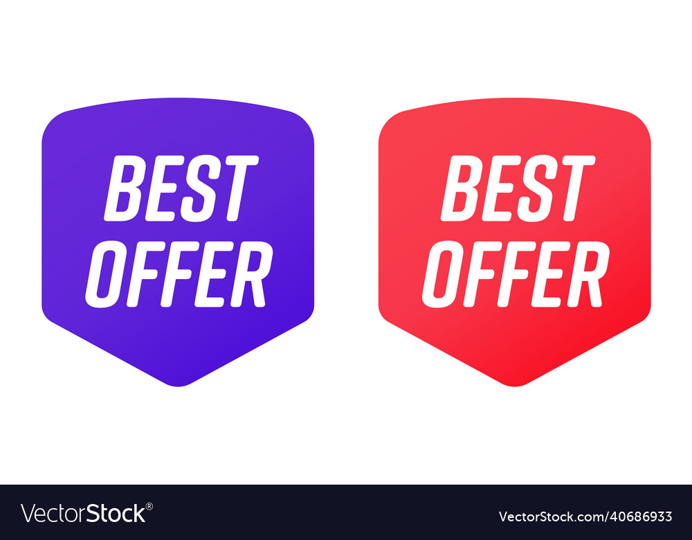 Best offer sticker with bookmark shape set Vector Image