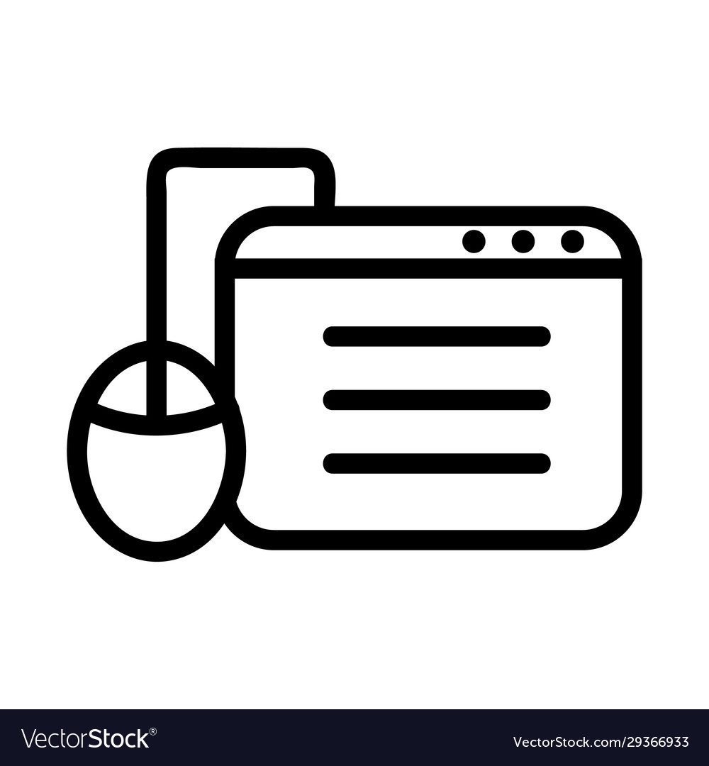 Browser mouse icon isolated contour symbol vector image Browser mouse icon isolated contour symbol
